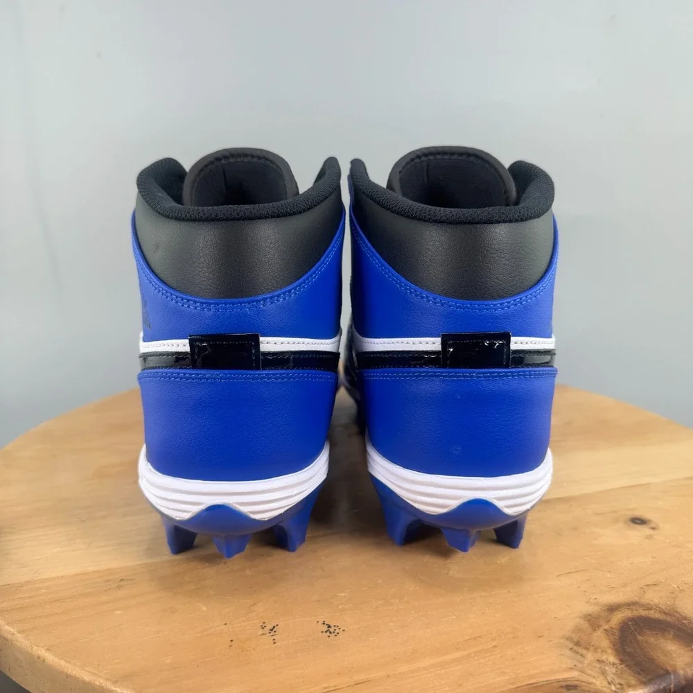 Nike Jordan 1 Retro Mid TD Men's Size 11 Football Cleats Game Royal Blue Black